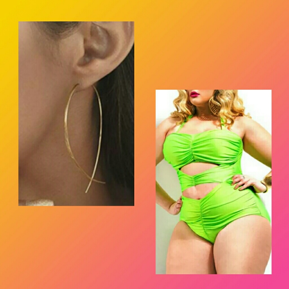 😲🔥💥😎lime green earring plus size combo 16/18